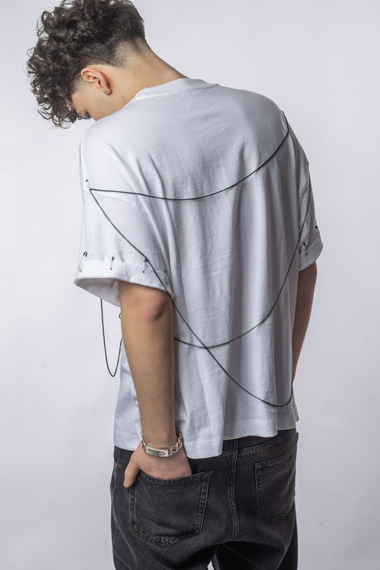 Tricou Oversized CROSS PINS – Print Crucifix & Ace Metalice