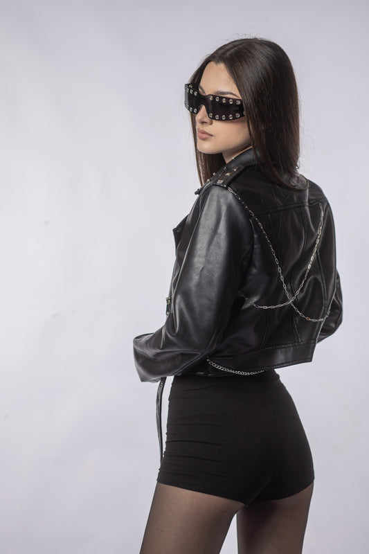 Jachetă BIKER – Ținte, Cristale & Accente Metalice