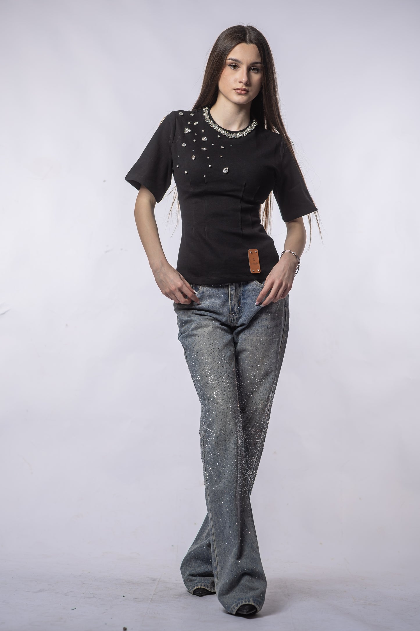Tricou Cambrat CRYSTAL EDGE – Cristale & Spate Tip Corset