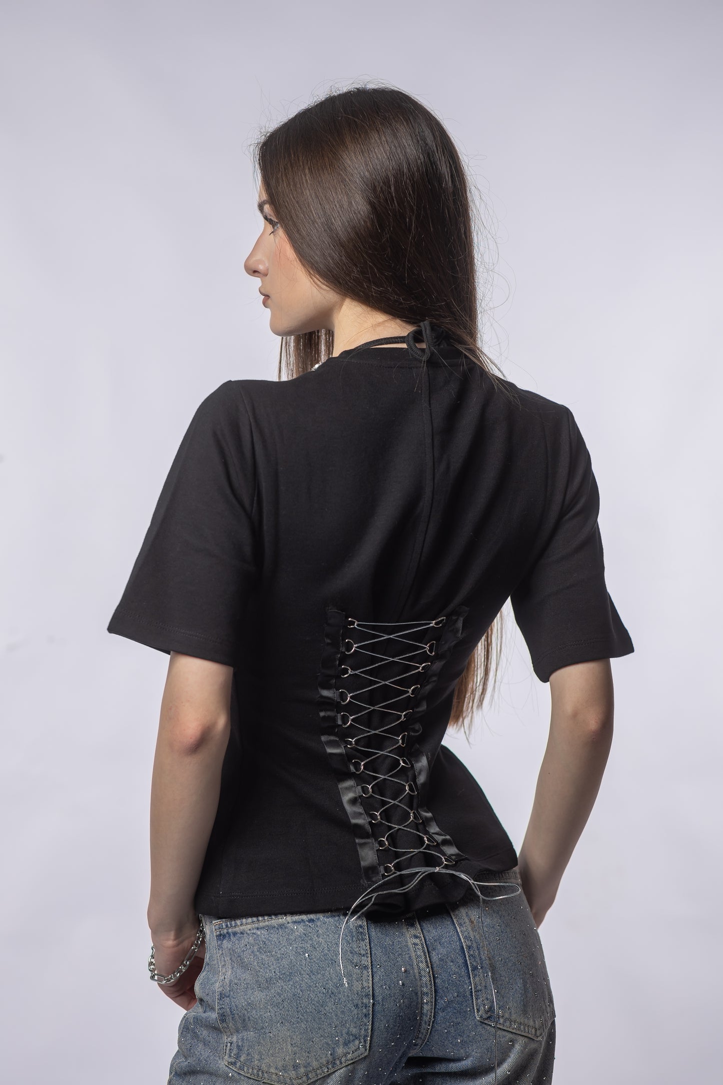 Tricou Cambrat CRYSTAL EDGE – Cristale & Spate Tip Corset