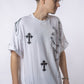 Tricou Oversized CROSS PINS – Print Crucifix & Ace Metalice
