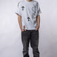 Tricou Oversized CROSS PINS – Print Crucifix & Ace Metalice