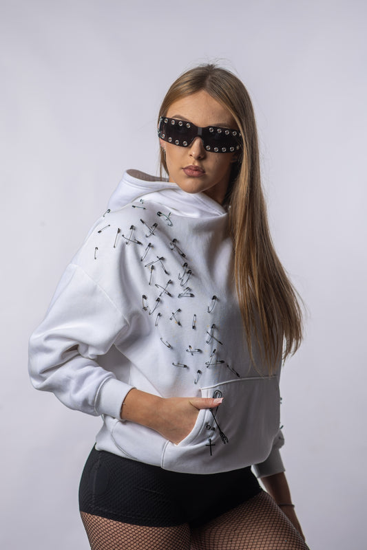 Hanorac Oversized WHITE DIMENSION – Minimal Urban Essential