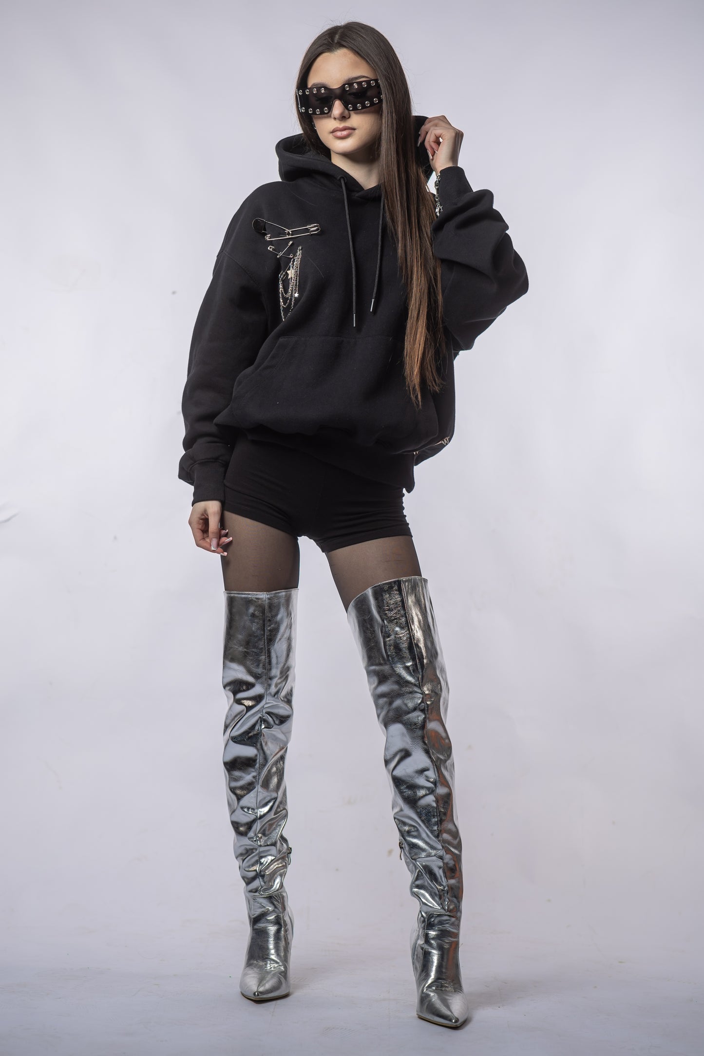 Hanorac ANGEL – Aripi din Ace & Lanțuri Metalice