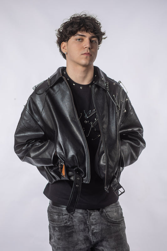 Jachetă Moto MOTO – Ținte, Fermoare & Detalii Metalice