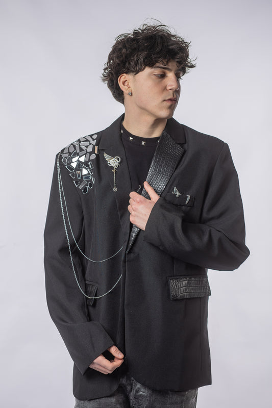 Sacou Bărbați ONYX – Detalii Metalice & Accente Texturate