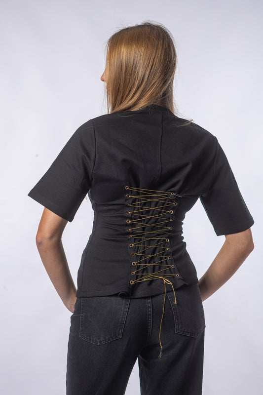 Tricou Cambrat CRYSTAL EDGE – Cristale & Spate Tip Corset