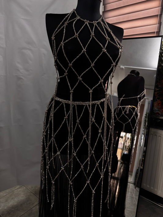 Body Accessory SKIRT GRID – Cristale & Franjuri Statement